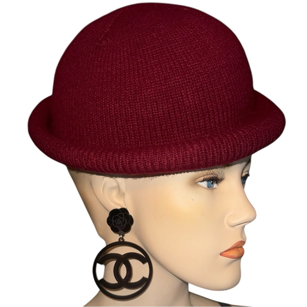 Vintage Burgundy Rolled Brim Isotoner Hat